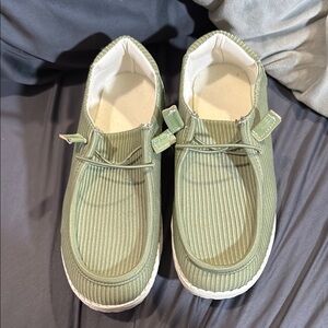 Green Slip-On Casual Shoes